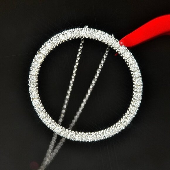 Stunning 14K Gold Eternity Diamond Necklace - Picture 2 of 9